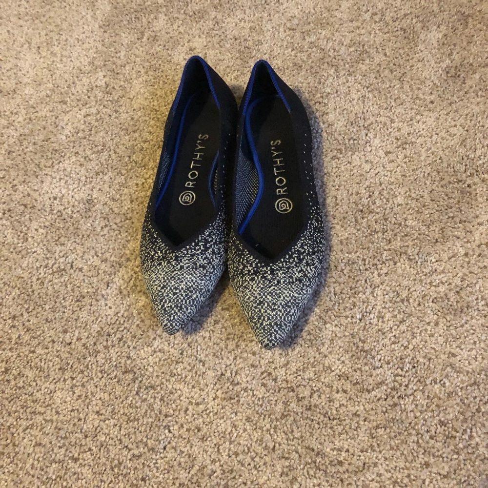 Rothy’s Slate Metallic Pointy Toe Flats